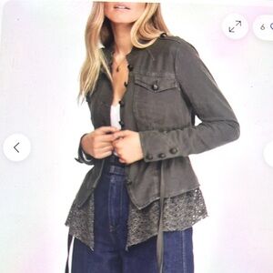 Free People Emilia Linen Blend Jacket size S